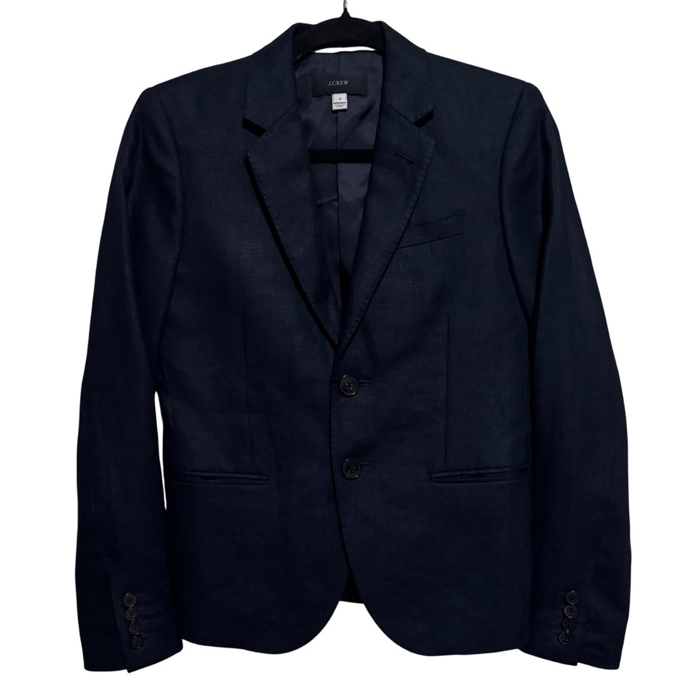 J. Crew Men’s Navy Blue Blazer, Size 4. 100% Linen. NWOT